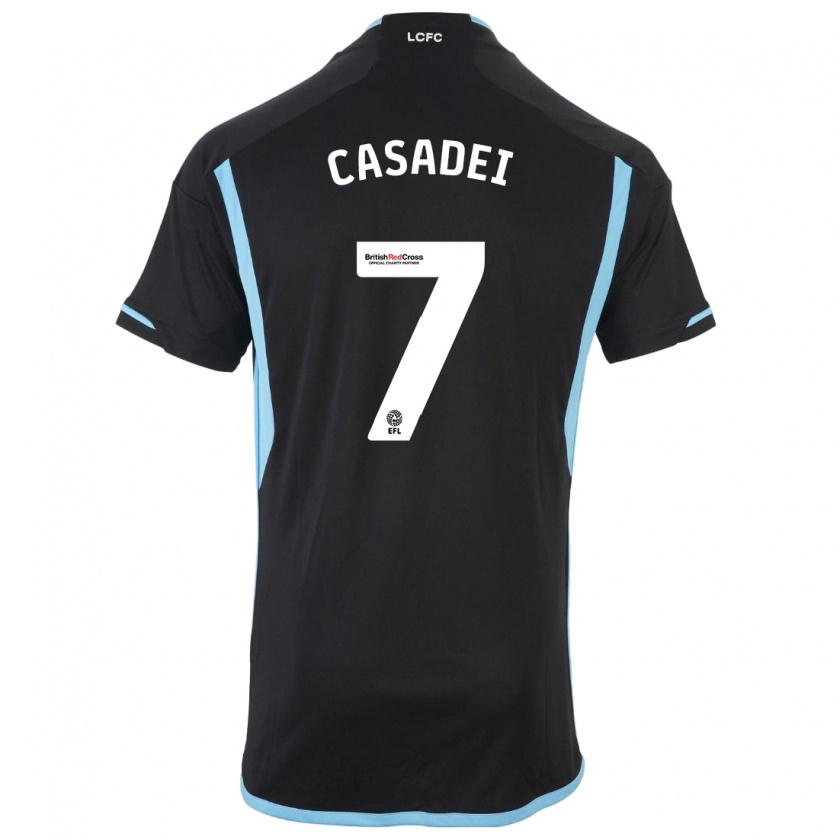 Kandiny Bambino Maglia Cesare Casadei #7 Nero Kit Gara Away 2023/24 Maglietta