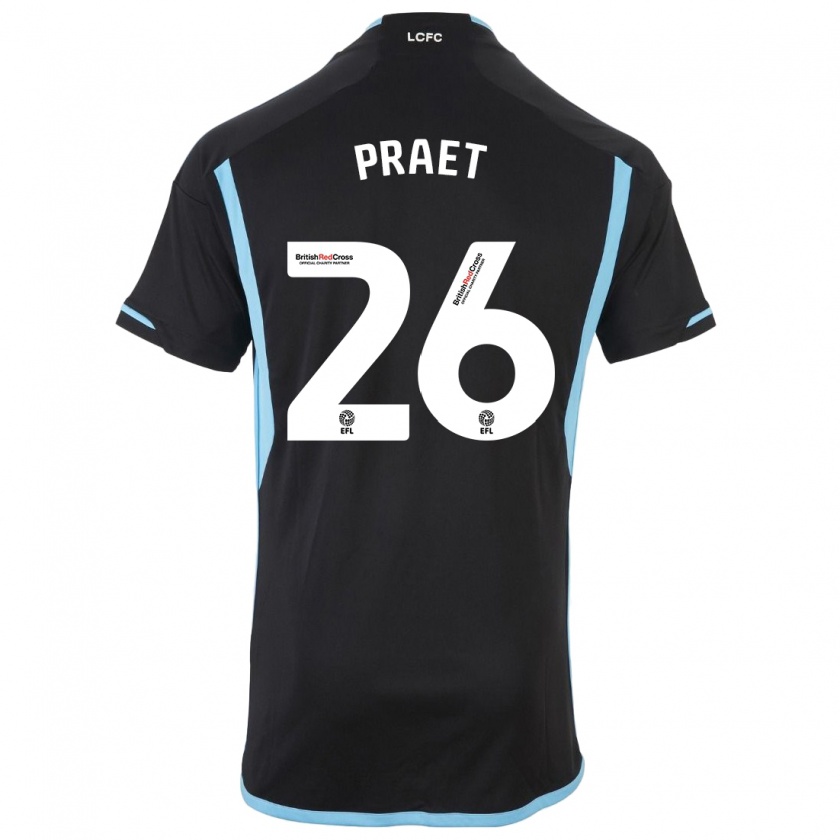 Kandiny Kinder Dennis Praet #26 Schwarz Auswärtstrikot Trikot 2023/24 T-Shirt Österreich