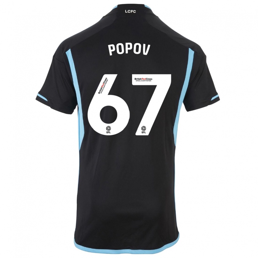 Kandiny Bambino Maglia Chris Popov #67 Nero Kit Gara Away 2023/24 Maglietta