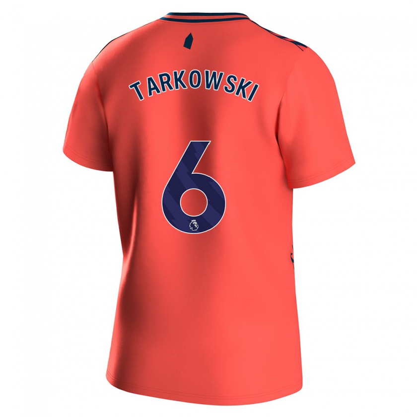 Kandiny Kinder James Tarkowski #6 Koralle Auswärtstrikot Trikot 2023/24 T-Shirt Österreich