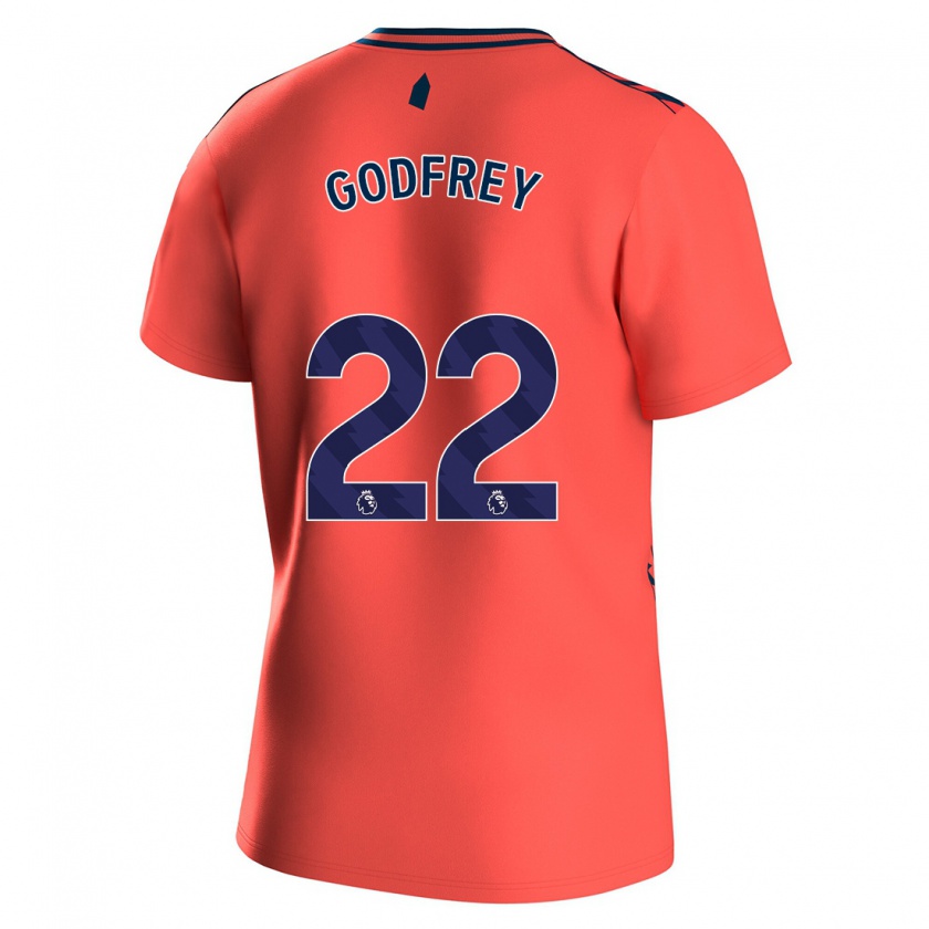 Kandiny Kinder Ben Godfrey #22 Koralle Auswärtstrikot Trikot 2023/24 T-Shirt Österreich