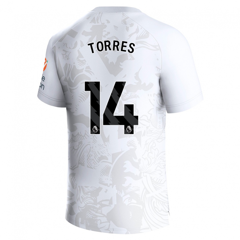 Kandiny Bambino Maglia Pau Torres #14 Bianco Kit Gara Away 2023/24 Maglietta