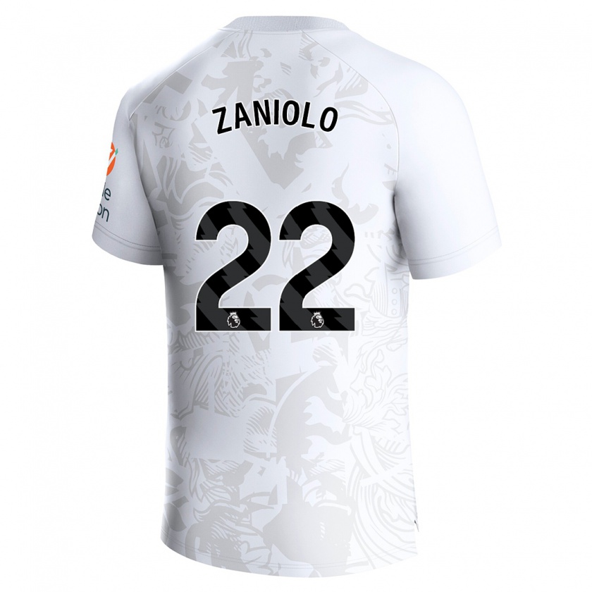 Kandiny Kinderen Nicolò Zaniolo #22 Wit Uitshirt Uittenue 2023/24 T-Shirt België