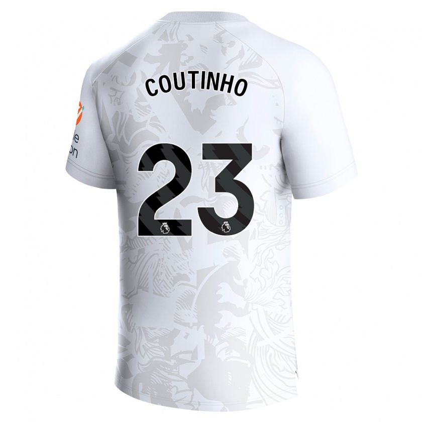 Kandiny Kinderen Philippe Coutinho #23 Wit Uitshirt Uittenue 2023/24 T-Shirt België