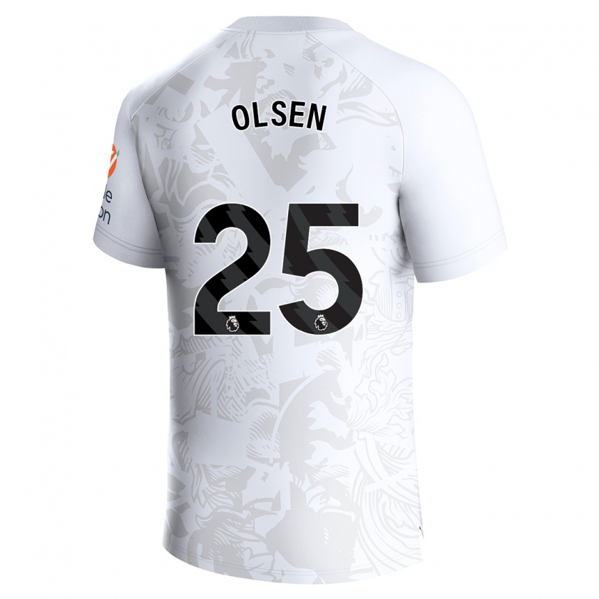 Kandiny Bambino Maglia Robin Olsen #25 Bianco Kit Gara Away 2023/24 Maglietta