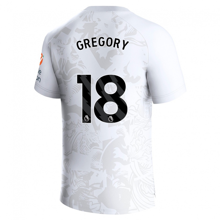 Kandiny Bambino Maglia Freya Gregory #18 Bianco Kit Gara Away 2023/24 Maglietta