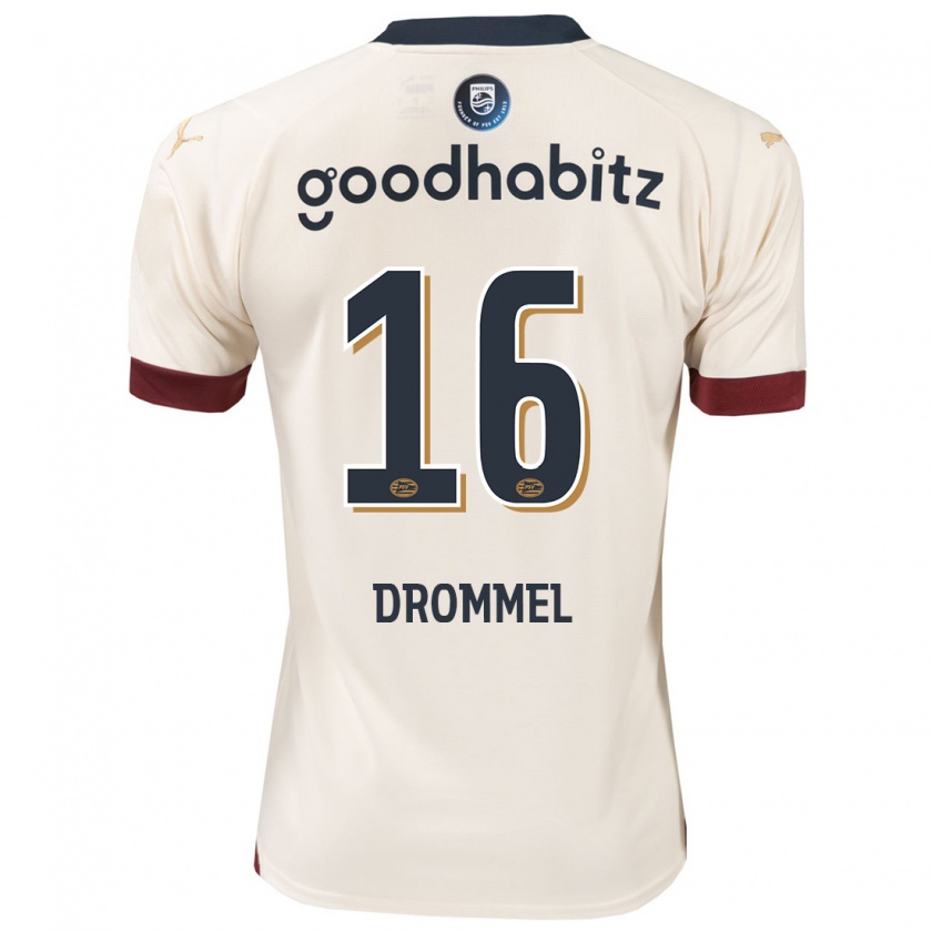 Kandiny Bambino Maglia Joël Drommel #16 Bianco Blu Kit Gara Away 2023/24 Maglietta