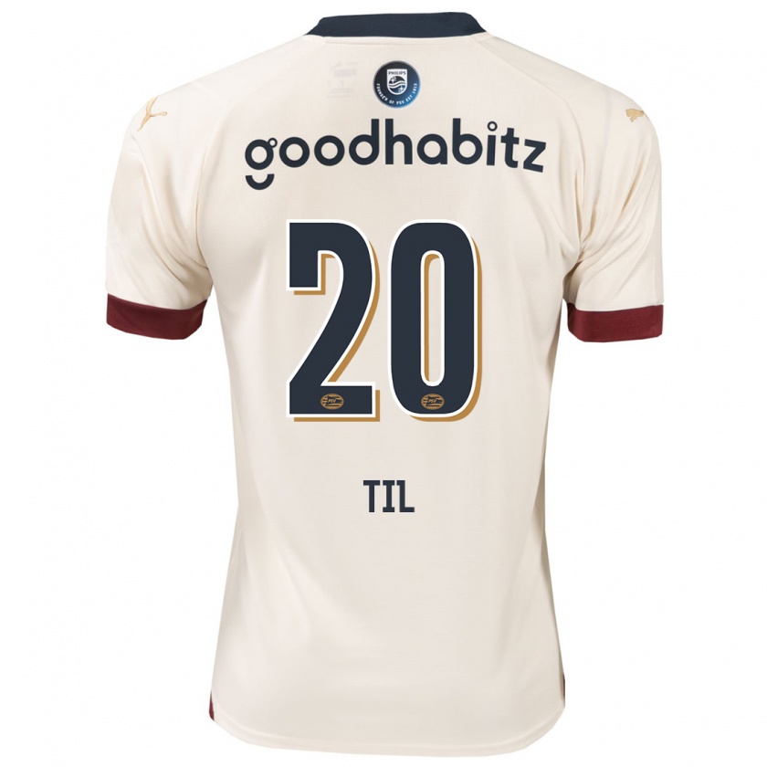 Kandiny Bambino Maglia Guus Til #20 Bianco Blu Kit Gara Away 2023/24 Maglietta