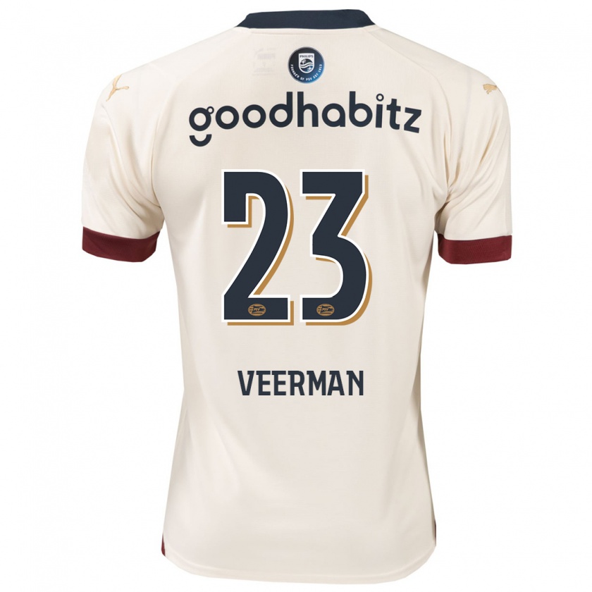 Kandiny Kinder Joey Veerman #23 Cremefarben Auswärtstrikot Trikot 2023/24 T-Shirt Österreich