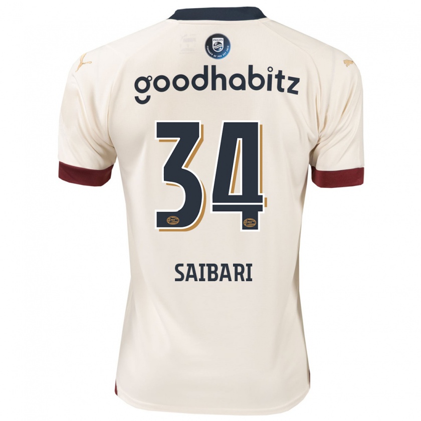 Kandiny Bambino Maglia Ismael Saibari #34 Bianco Blu Kit Gara Away 2023/24 Maglietta