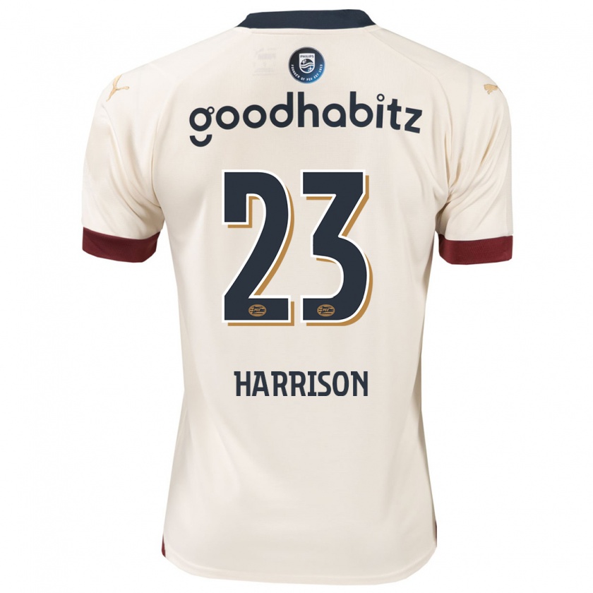 Kandiny Bambino Maglia Amy Harrison #23 Bianco Blu Kit Gara Away 2023/24 Maglietta