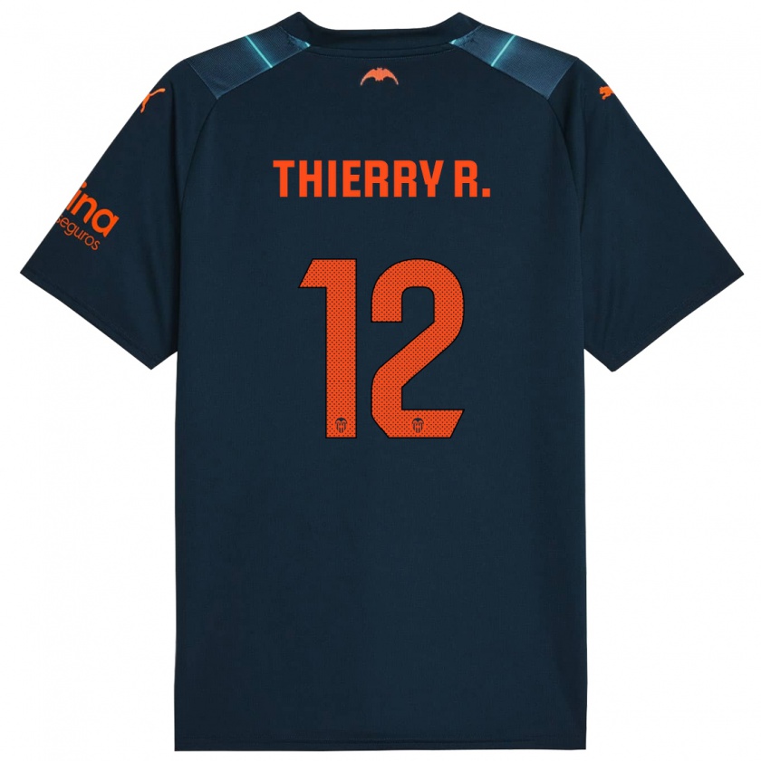 Kandiny Niño Camiseta Thierry Correia #12 Azul Marino 2ª Equipación 2023/24 La Camisa