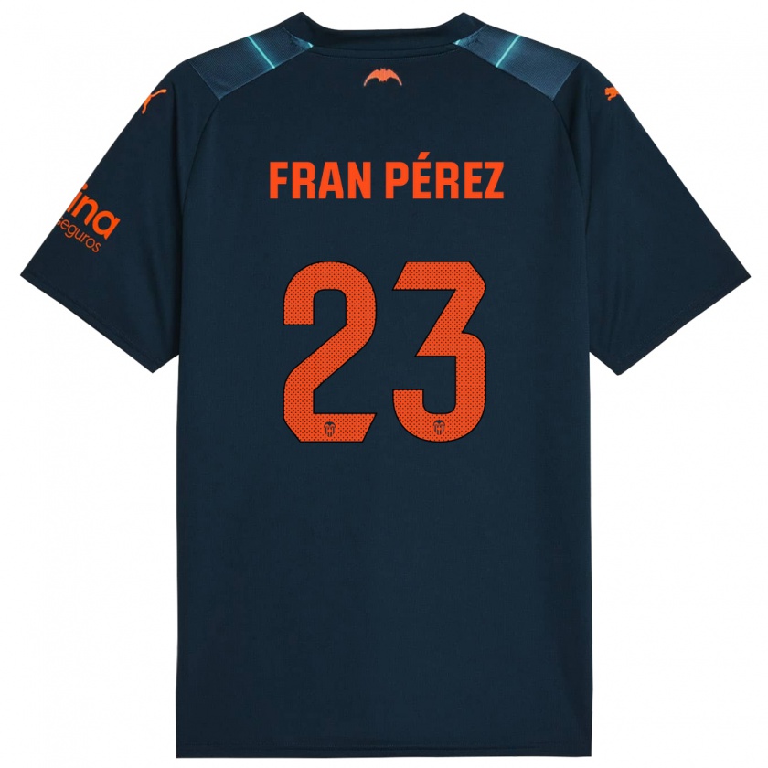 Kandiny Bambino Maglia Fran Pérez #23 Blu Marino Kit Gara Away 2023/24 Maglietta