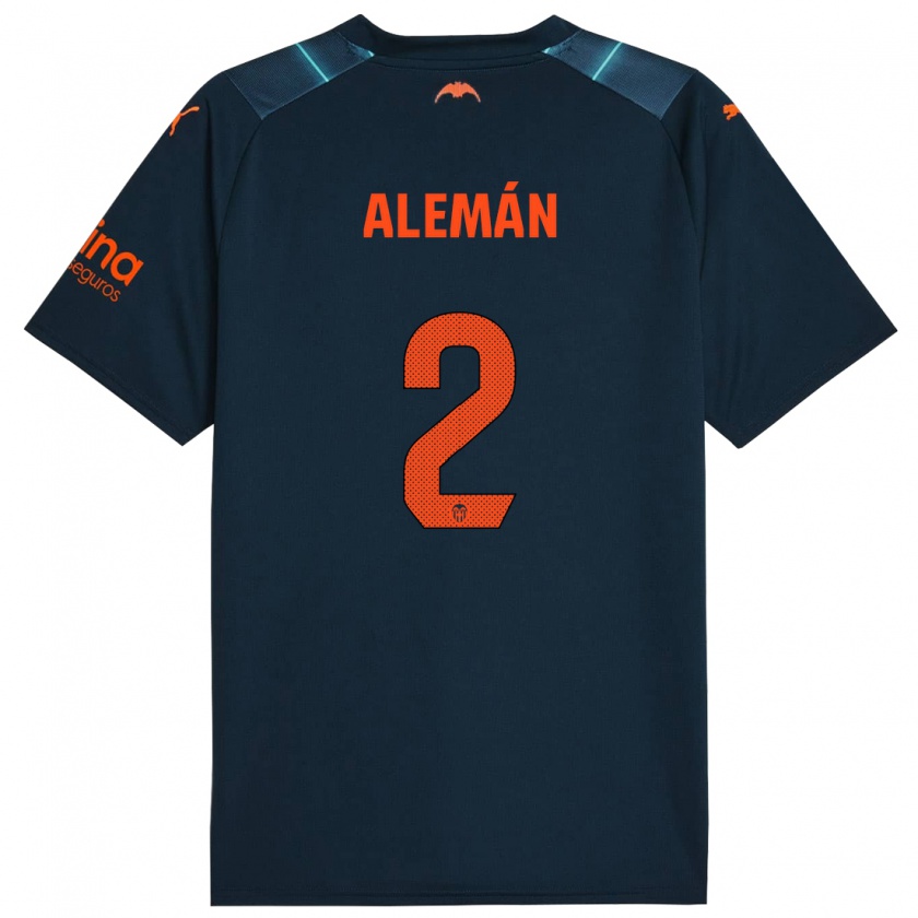 Kandiny Niño Camiseta Carlos Alemán #2 Azul Marino 2ª Equipación 2023/24 La Camisa