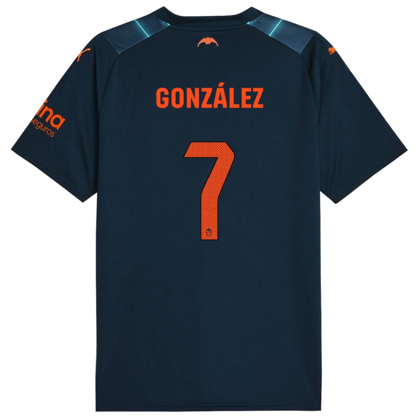 Kandiny Niño Camiseta Hugo González #7 Azul Marino 2ª Equipación 2023/24 La Camisa