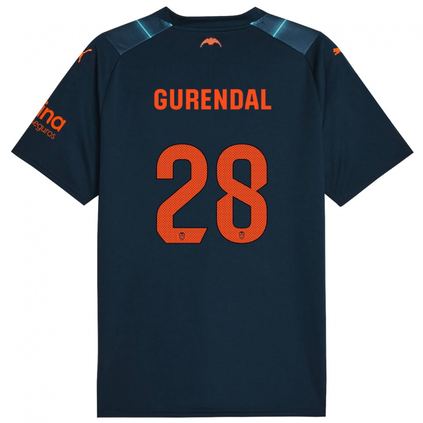 Kandiny Kinder Alexander Gurendal #28 Marineblau Auswärtstrikot Trikot 2023/24 T-Shirt Österreich