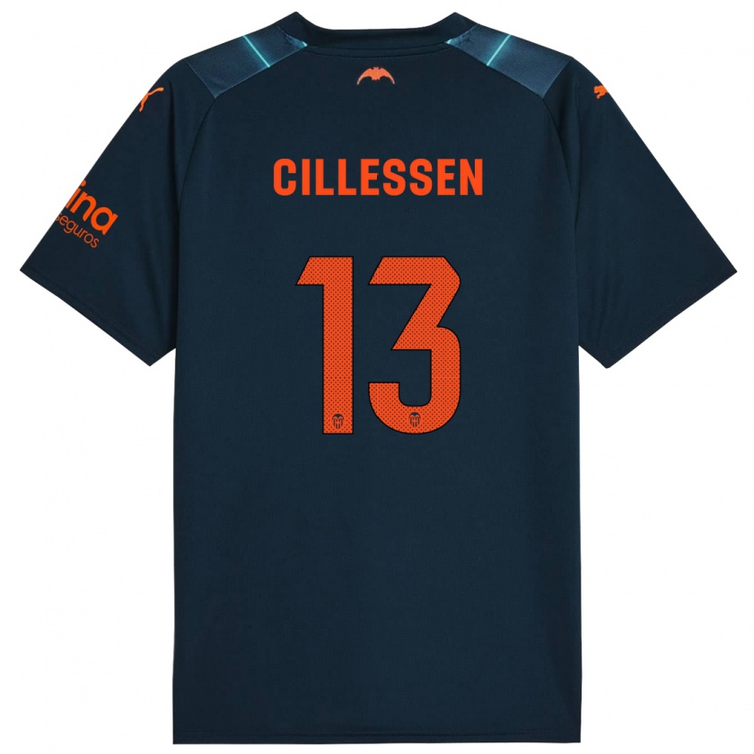 Kandiny Niño Camiseta Jasper Cillessen #13 Azul Marino 2ª Equipación 2023/24 La Camisa