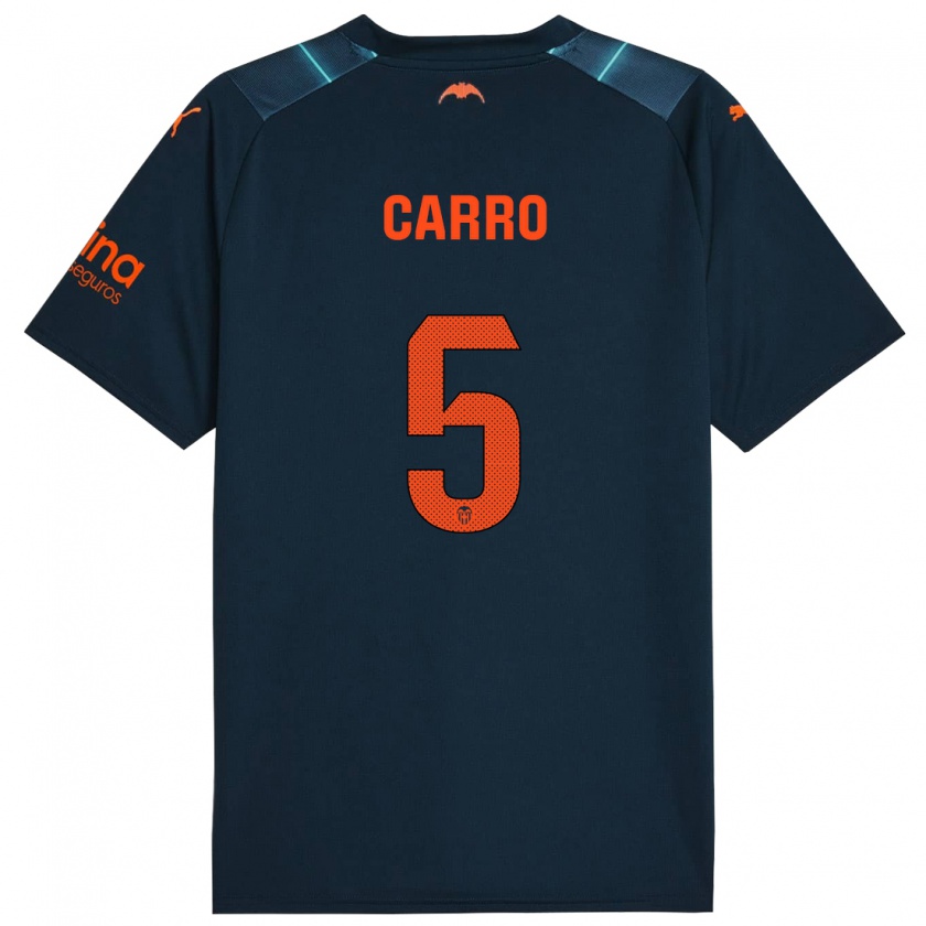 Kandiny Bambino Maglia Marta Carro #5 Blu Marino Kit Gara Away 2023/24 Maglietta