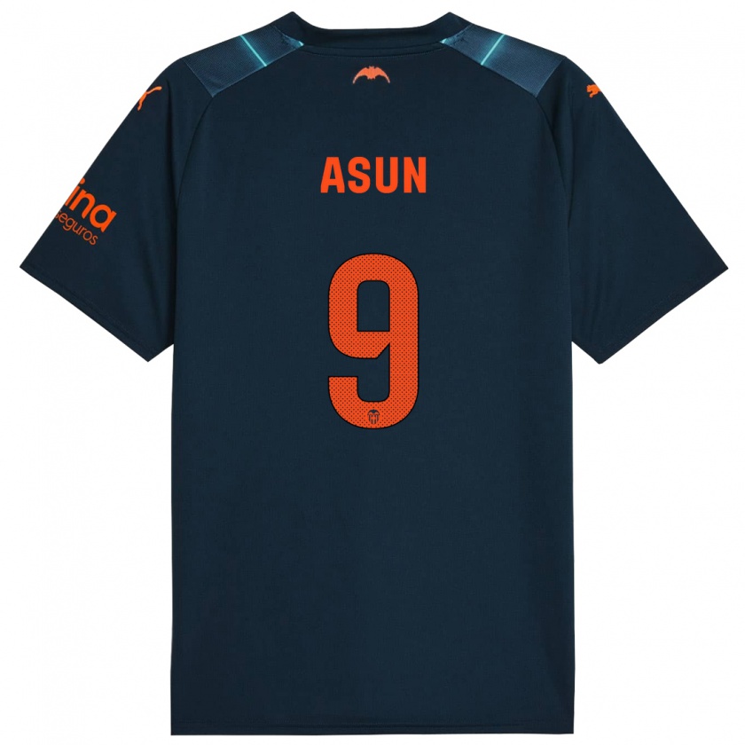 Kandiny Bambino Maglia Asun #9 Blu Marino Kit Gara Away 2023/24 Maglietta