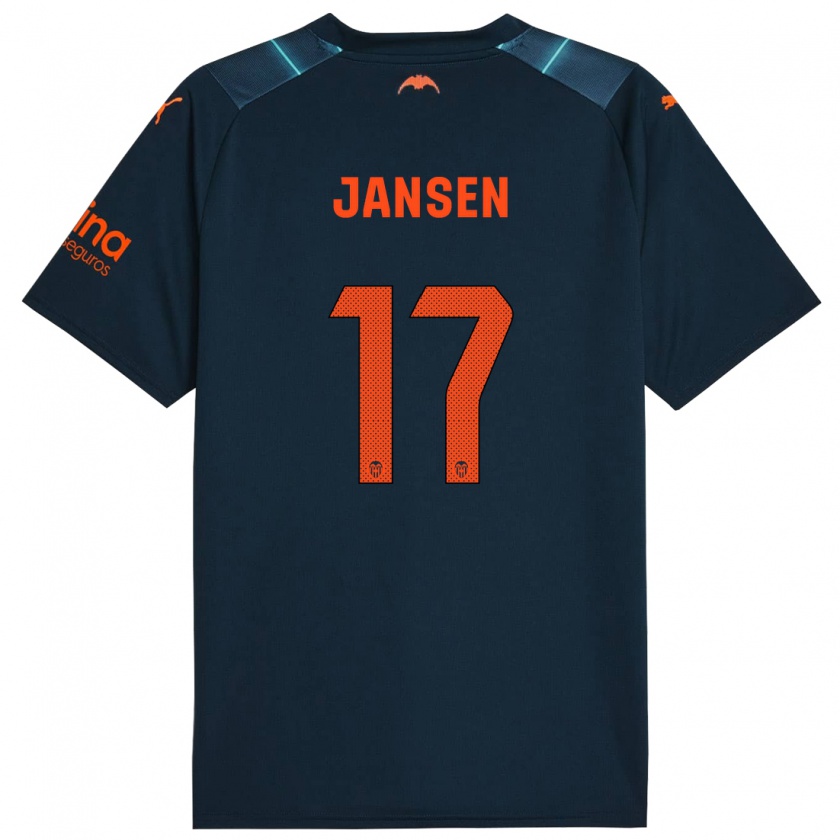 Kandiny Bambino Maglia Ellen Jansen #17 Blu Marino Kit Gara Away 2023/24 Maglietta