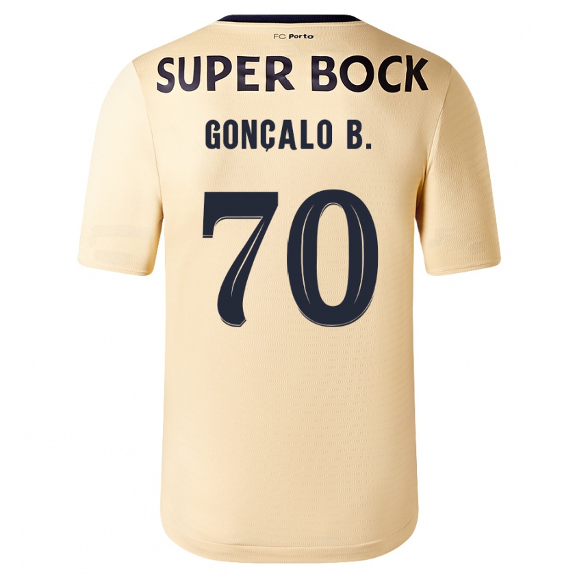 Kandiny Kinder Gonçalo Borges #70 Beige-Gold Auswärtstrikot Trikot 2023/24 T-Shirt Österreich