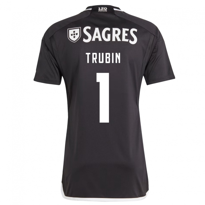 Kandiny Bambino Maglia Anatoliy Trubin #1 Nero Kit Gara Away 2023/24 Maglietta