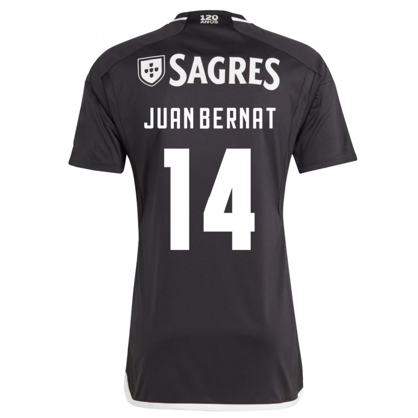 Kandiny Kinderen Juan Bernat #14 Zwart Uitshirt Uittenue 2023/24 T-Shirt België