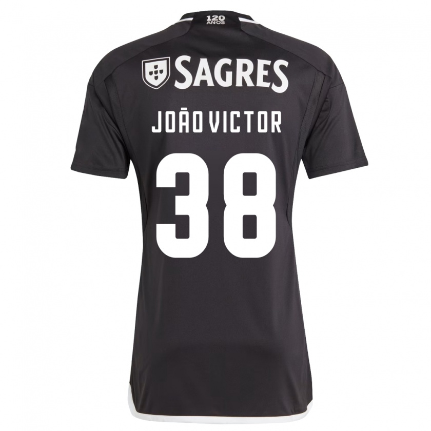 Kandiny Bambino Maglia João Victor #38 Nero Kit Gara Away 2023/24 Maglietta