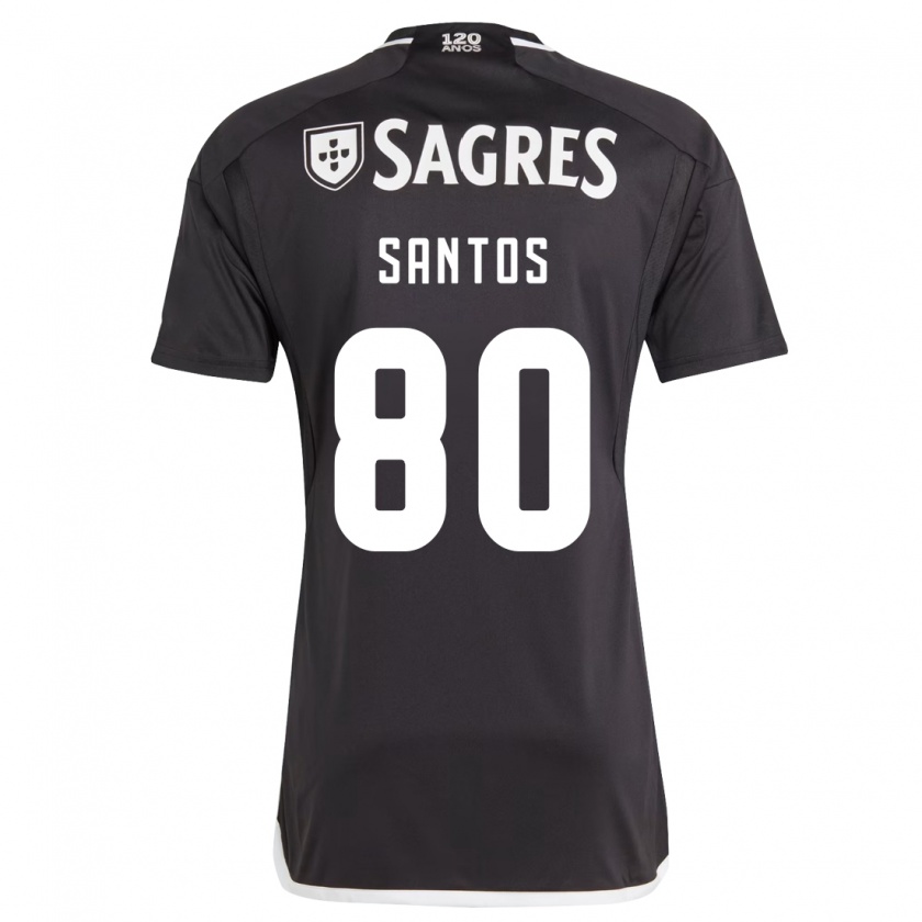 Kandiny Niño Camiseta Pedro Santos #80 Negro 2ª Equipación 2023/24 La Camisa