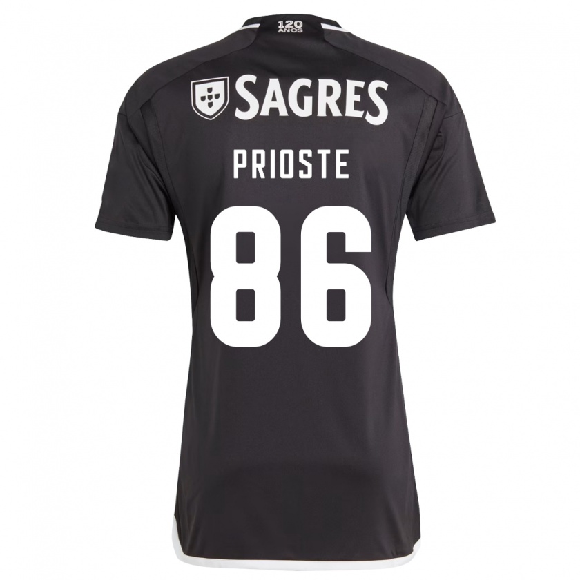 Kandiny Niño Camiseta Diogo Prioste #86 Negro 2ª Equipación 2023/24 La Camisa