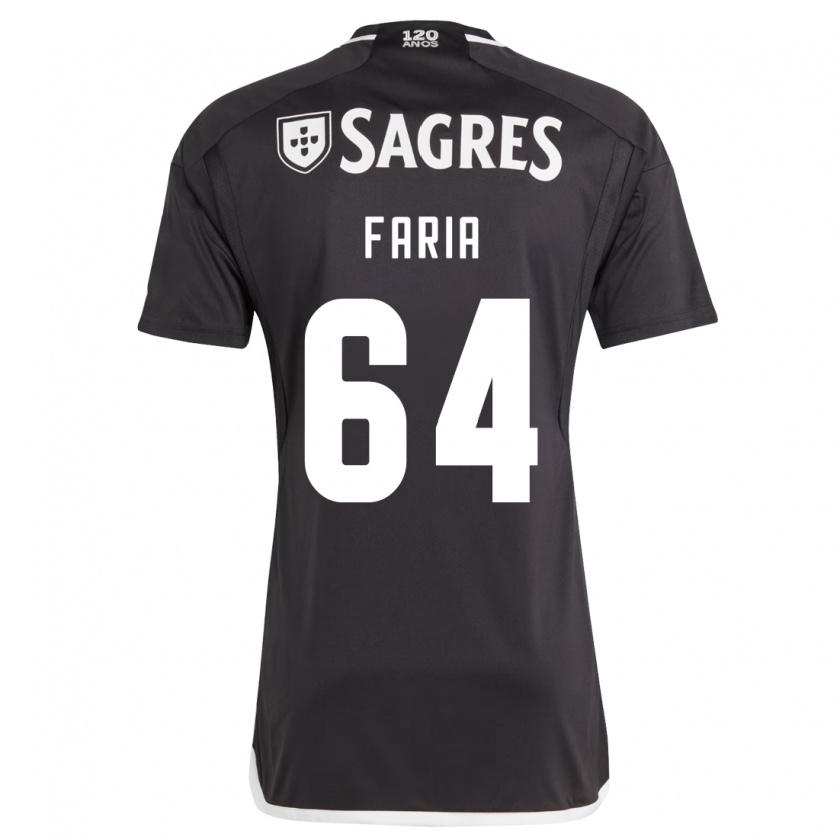 Kandiny Bambino Maglia Hugo Faria #64 Nero Kit Gara Away 2023/24 Maglietta