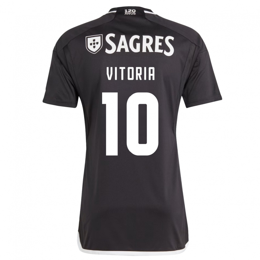 Kandiny Bambino Maglia Ana Vitoria #10 Nero Kit Gara Away 2023/24 Maglietta