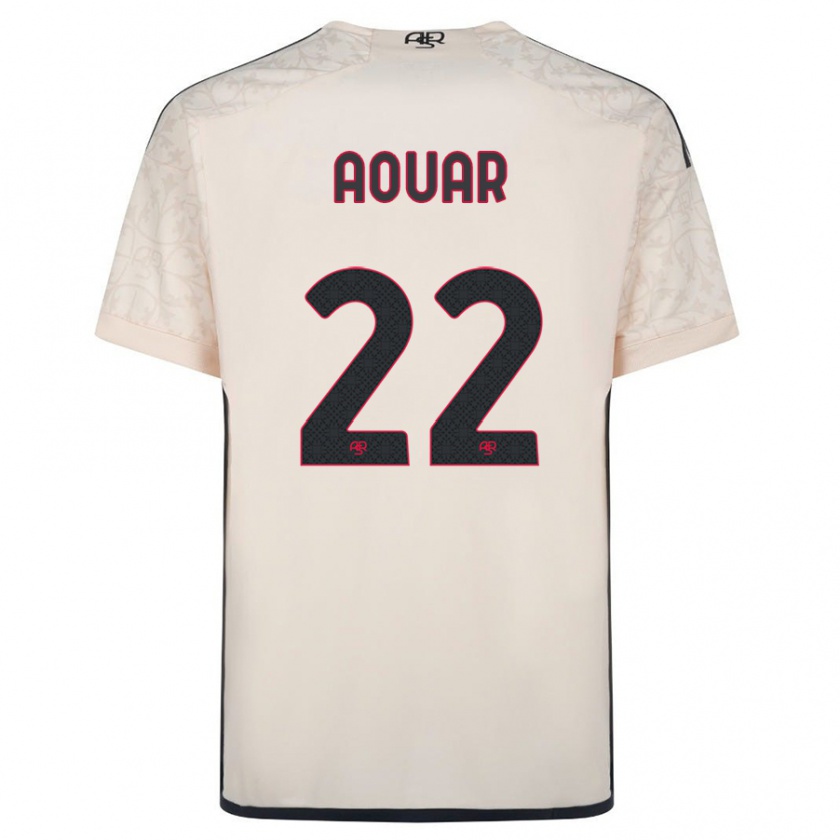 Kandiny Bambino Maglia Houssem Aouar #22 Bianco Blu Kit Gara Away 2023/24 Maglietta