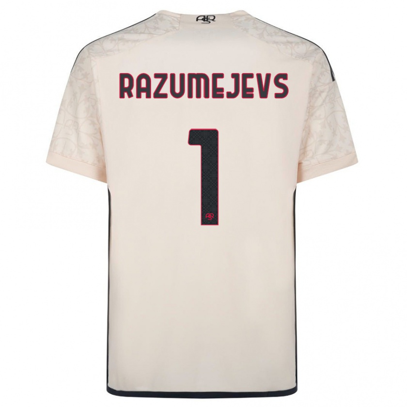 Kandiny Bambino Maglia Vladislavs Razumejevs #1 Bianco Blu Kit Gara Away 2023/24 Maglietta