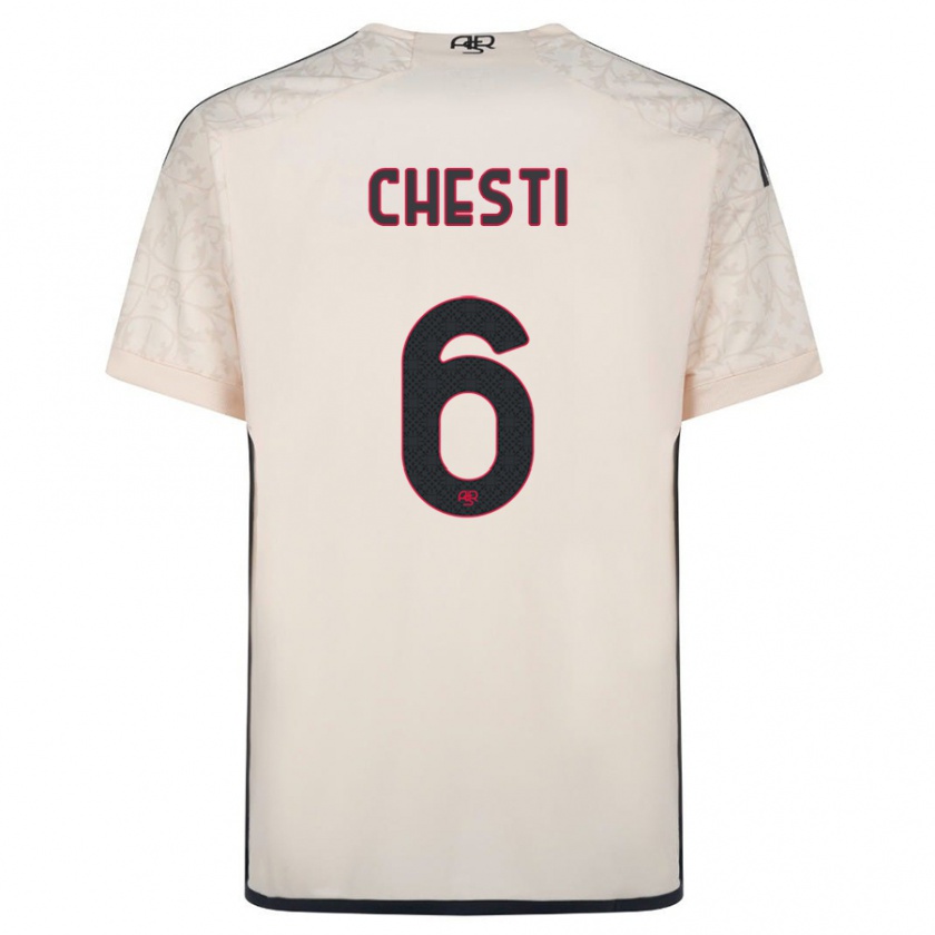 Kandiny Bambino Maglia Francesco Chesti #6 Bianco Blu Kit Gara Away 2023/24 Maglietta