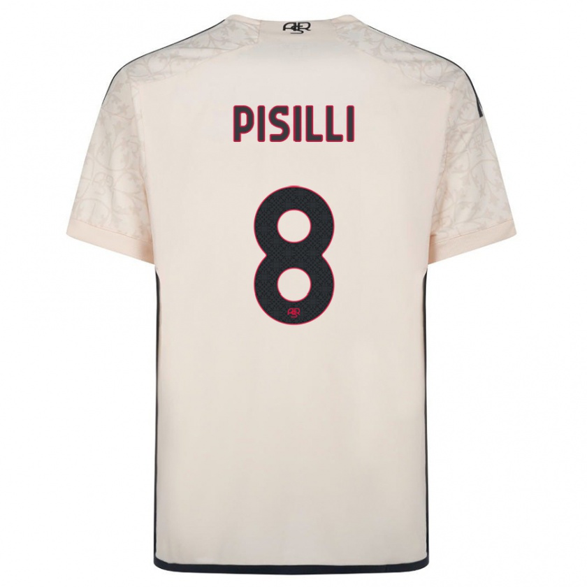 Kandiny Bambino Maglia Niccolò Pisilli #8 Bianco Blu Kit Gara Away 2023/24 Maglietta