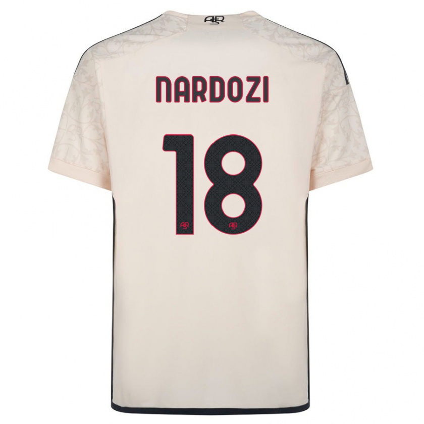 Kandiny Bambino Maglia Manuel Nardozi #18 Bianco Blu Kit Gara Away 2023/24 Maglietta