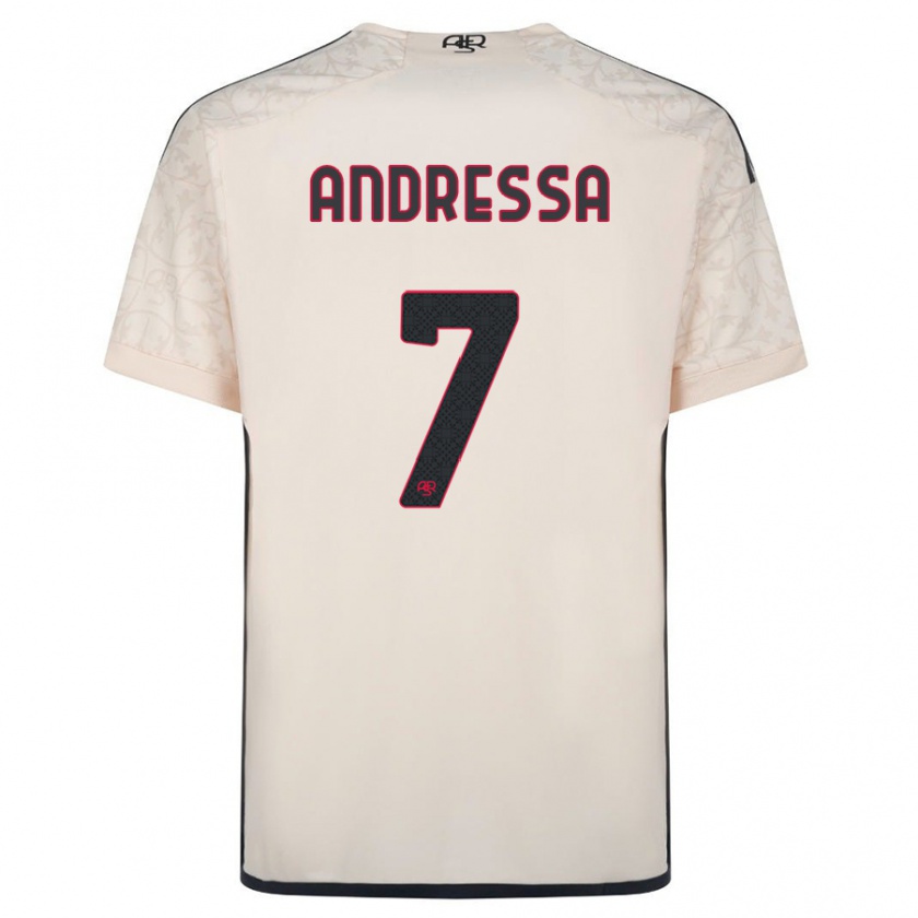 Kandiny Bambino Maglia Andressa #7 Bianco Blu Kit Gara Away 2023/24 Maglietta