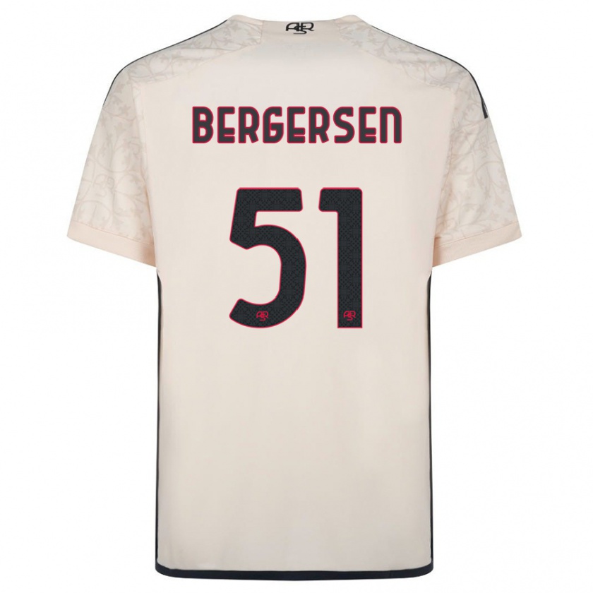 Kandiny Bambino Maglia Mina Bergersen #51 Bianco Blu Kit Gara Away 2023/24 Maglietta