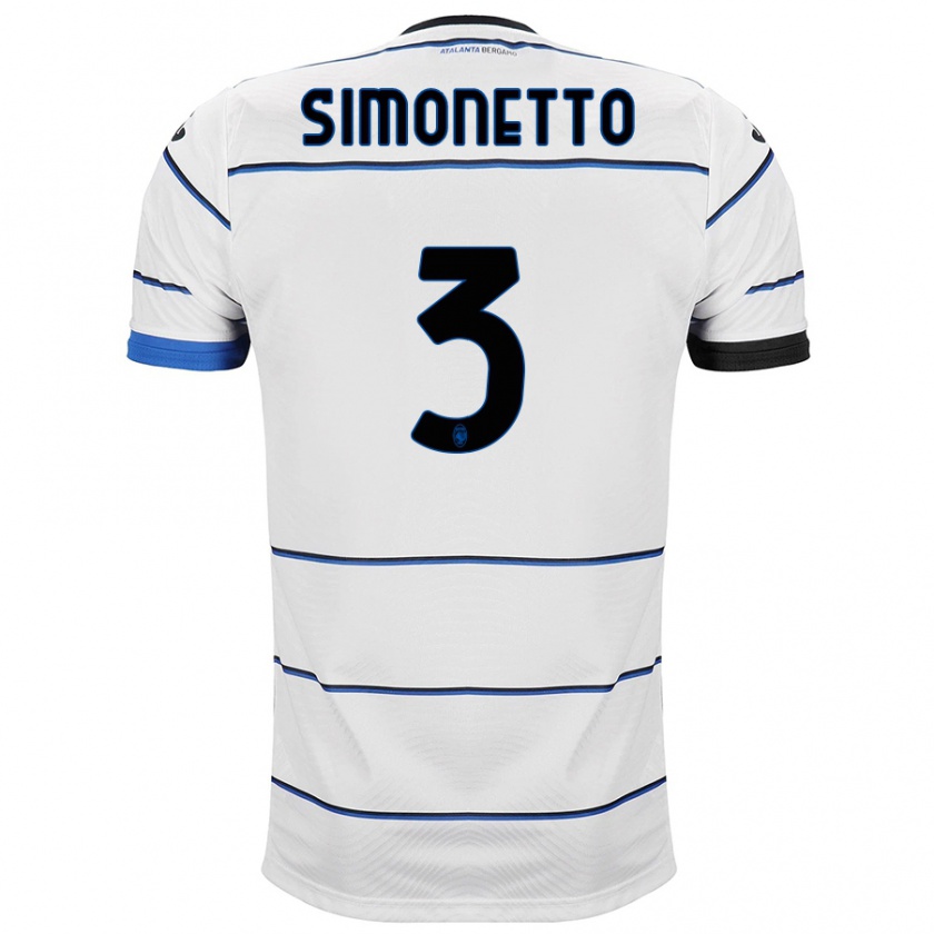 Kandiny Bambino Maglia Federico Simonetto #3 Bianco Kit Gara Away 2023/24 Maglietta