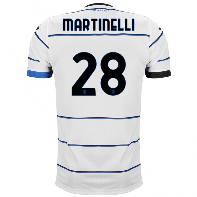 Kandiny Kinder Gabriel Martinelli #28 Weiß Auswärtstrikot Trikot 2023/24 T-Shirt Österreich