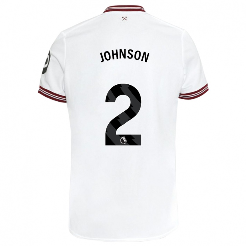 Kandiny Uomo Maglia Ben Johnson #2 Bianco Kit Gara Away 2023/24 Maglietta