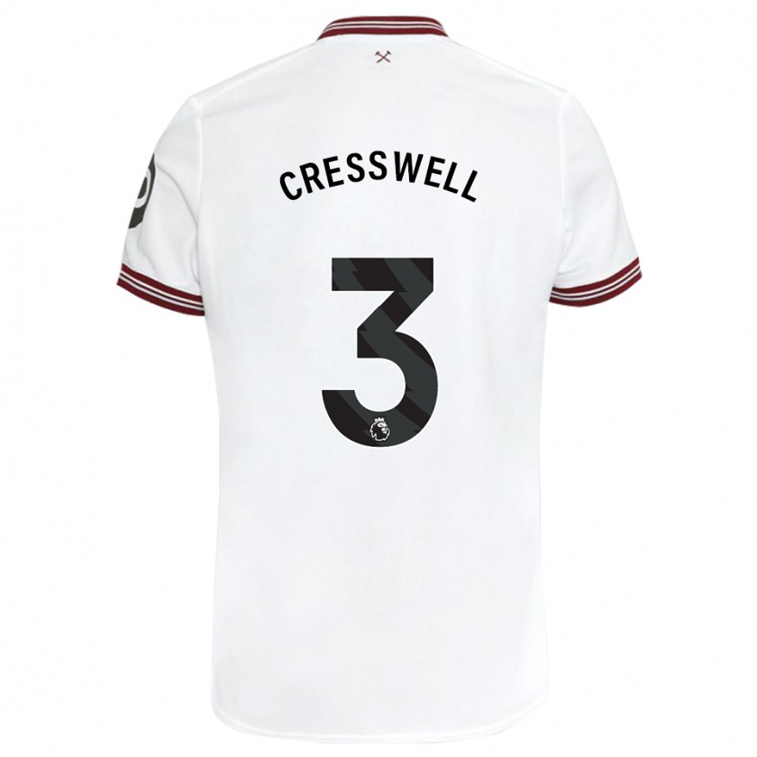 Kandiny Hombre Camiseta Aaron Cresswell #3 Blanco 2ª Equipación 2023/24 La Camisa