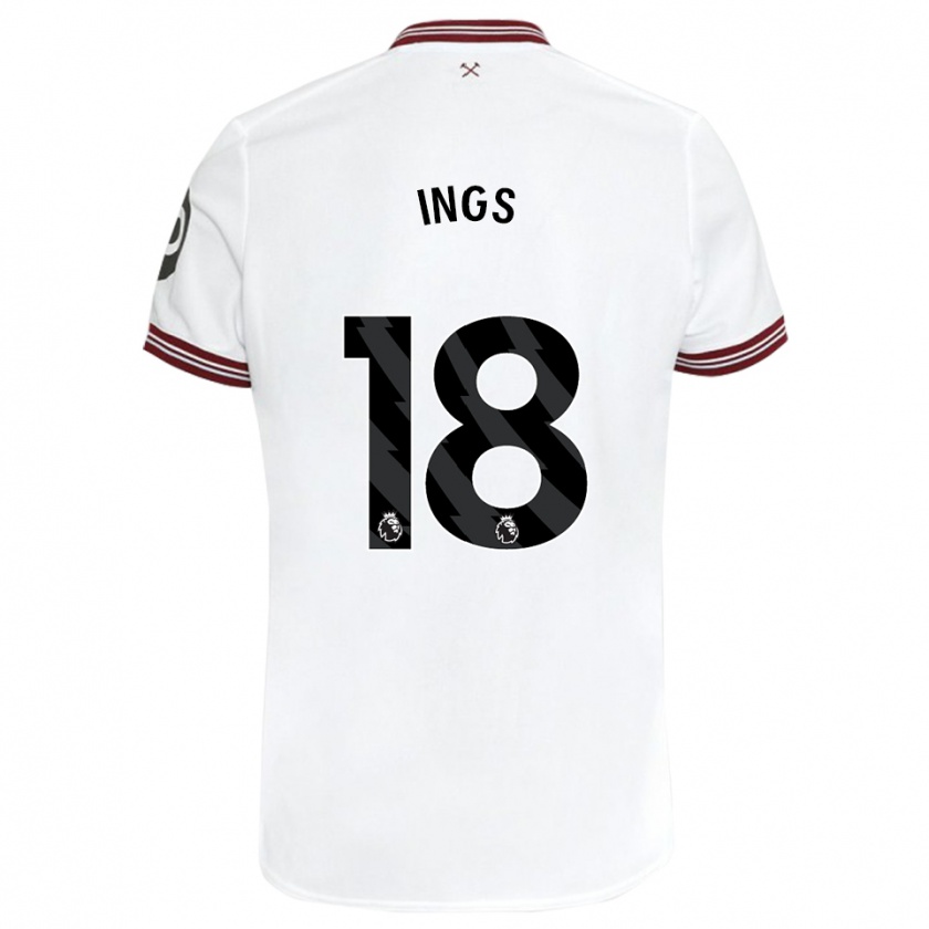 Kandiny Hombre Camiseta Danny Ings #18 Blanco 2ª Equipación 2023/24 La Camisa