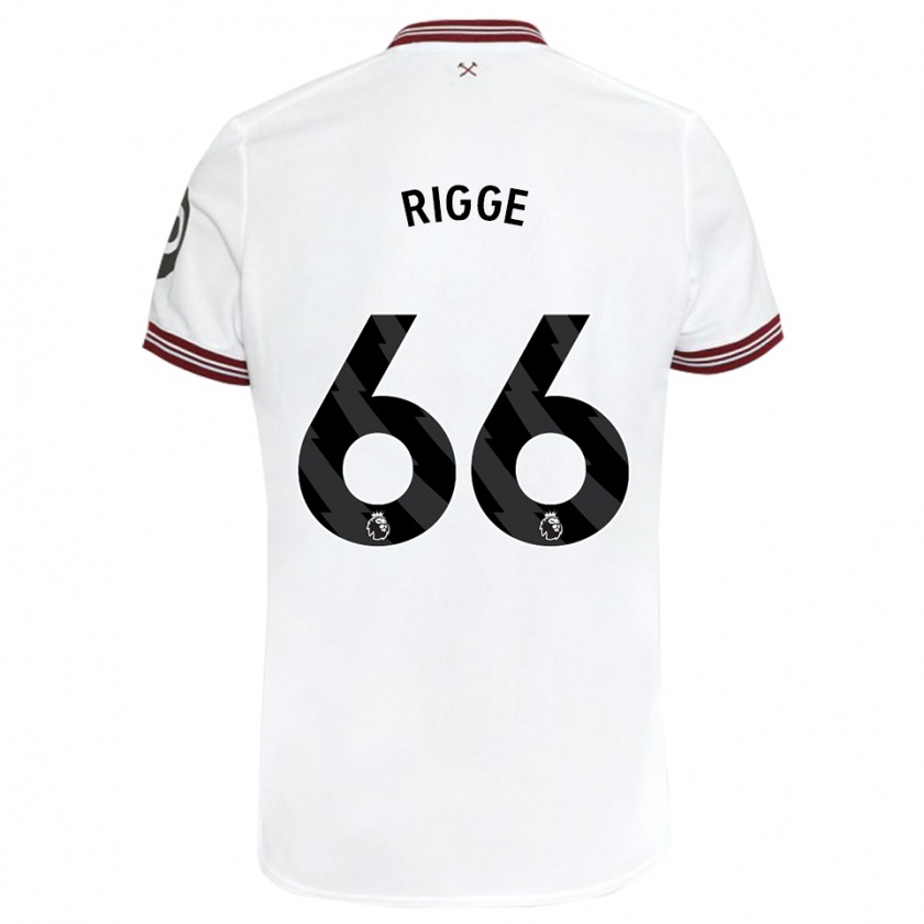 Kandiny Hombre Camiseta Daniel Rigge #66 Blanco 2ª Equipación 2023/24 La Camisa