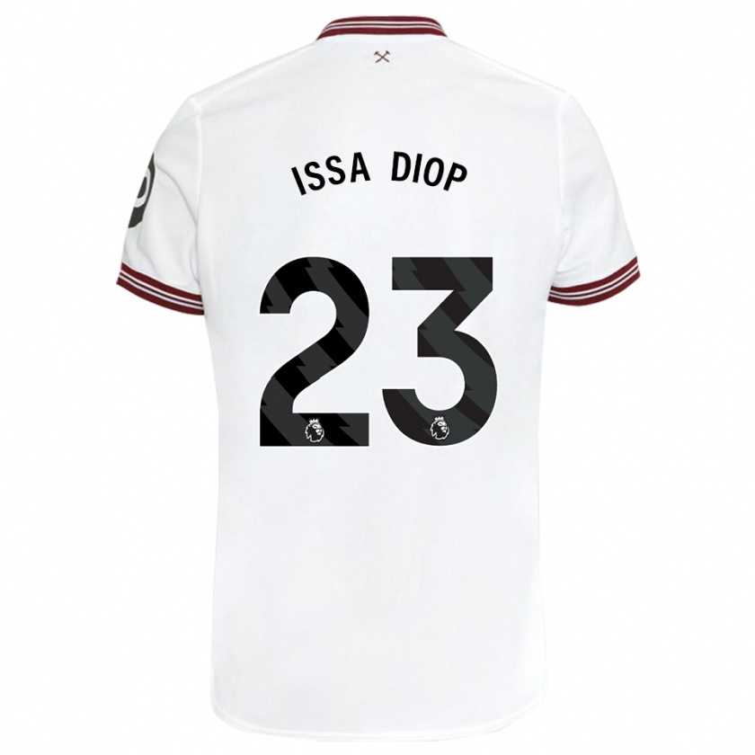 Kandiny Hombre Camiseta Issa Diop #23 Blanco 2ª Equipación 2023/24 La Camisa