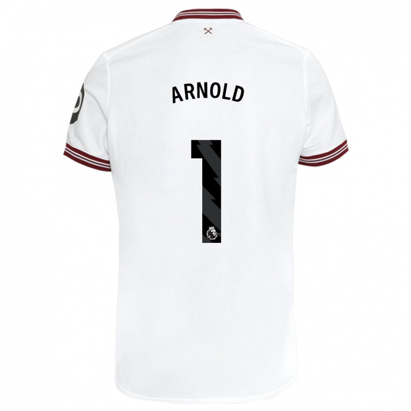 Kandiny Hombre Camiseta Mackenzie Arnold #1 Blanco 2ª Equipación 2023/24 La Camisa