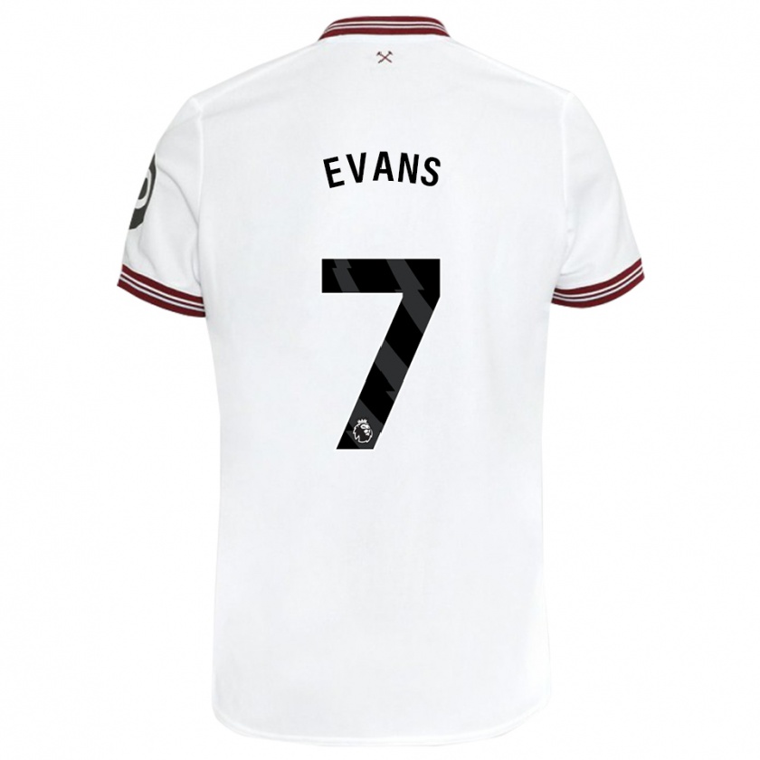 Kandiny Hombre Camiseta Lisa Evans #7 Blanco 2ª Equipación 2023/24 La Camisa