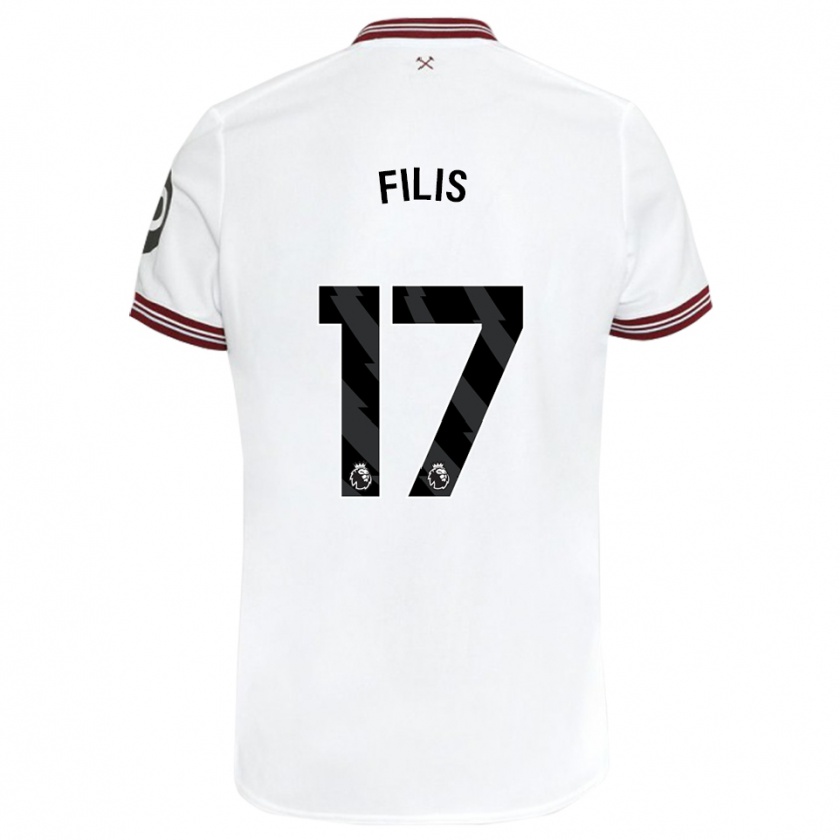 Kandiny Uomo Maglia Melisa Filis #17 Bianco Kit Gara Away 2023/24 Maglietta