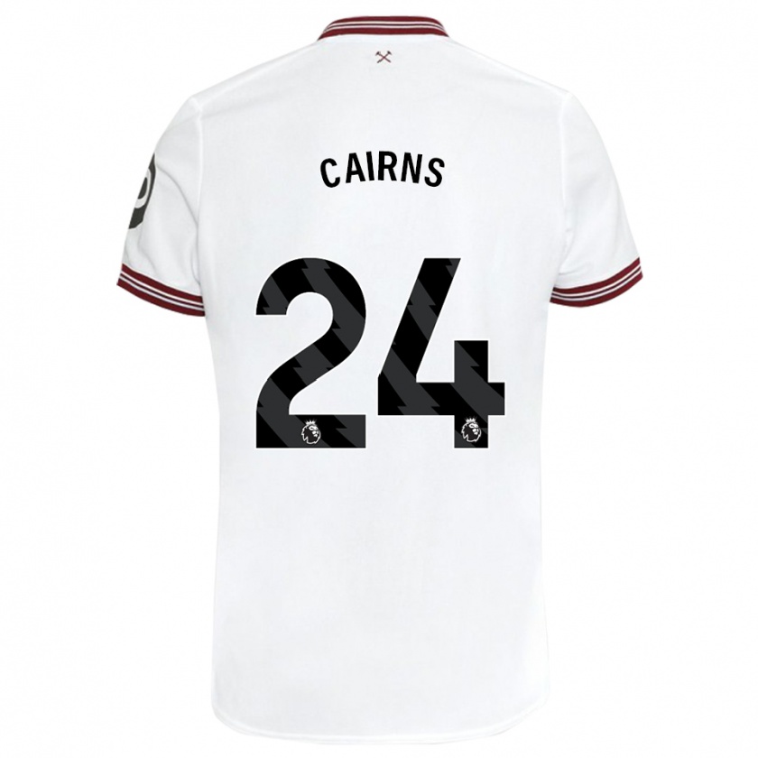 Kandiny Uomo Maglia Brooke Cairns #24 Bianco Kit Gara Away 2023/24 Maglietta